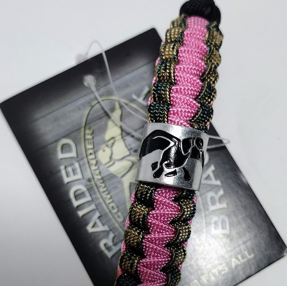 Duck Commander: Braided Bracelet Pink/Black/Brown Camo Adjustable Sliding Knots - Picture 1 of 11